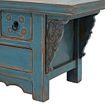 Деревянная ТВ-тумба в китайском стиле с 4-мя ящиками и резным декором голубая Luo Chinese TV Stand Blue варинант исполнения - 3 | Loft Concept в Грозном