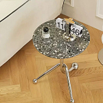 Дизайнерский журнальный стол с круглой столешницей на изогнутых стальных ножках Obafaby варинант исполнения - 2 | Loft Concept в Грозном