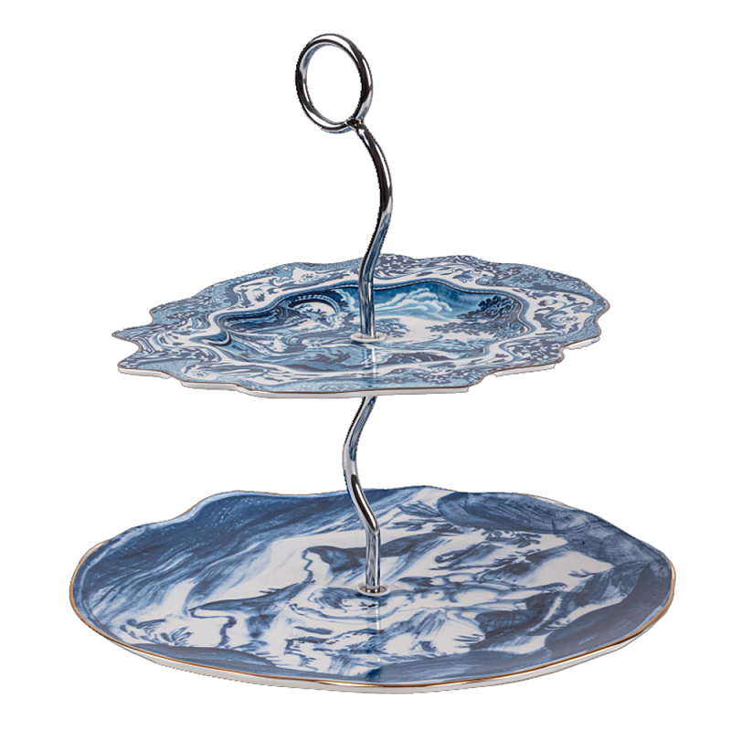 Сервировочная подставка Seletti Cake Stand Белый Синий Сервировочная подставка Seletti Cake Stand Белый Синий в Грозном | Loft Concept