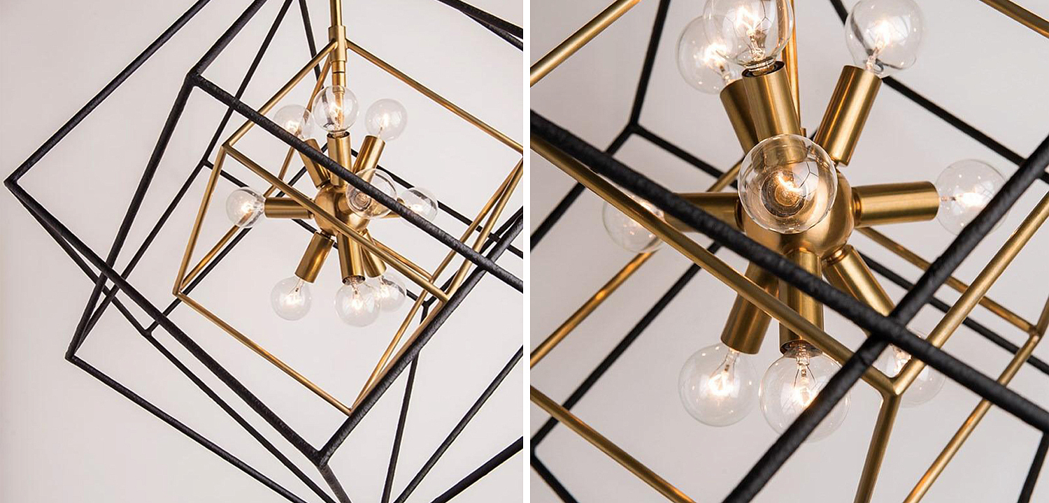 Люстра CUBIST Pendant Black and Gold 9 lamp Люстра CUBIST Pendant Black and Gold 9 lamp - Loft-Concept в Грозном