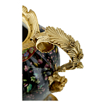 Ваза из фарфора черная с цветочной росписью и бронзовыми элементами Spring Garden варинант исполнения - 2 | Loft Concept в Грозном