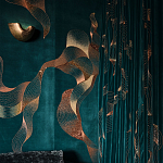 Обои с вышивкой ручной работы Plume Original colourway on velvet варинант исполнения - 1 | Loft Concept в Грозном