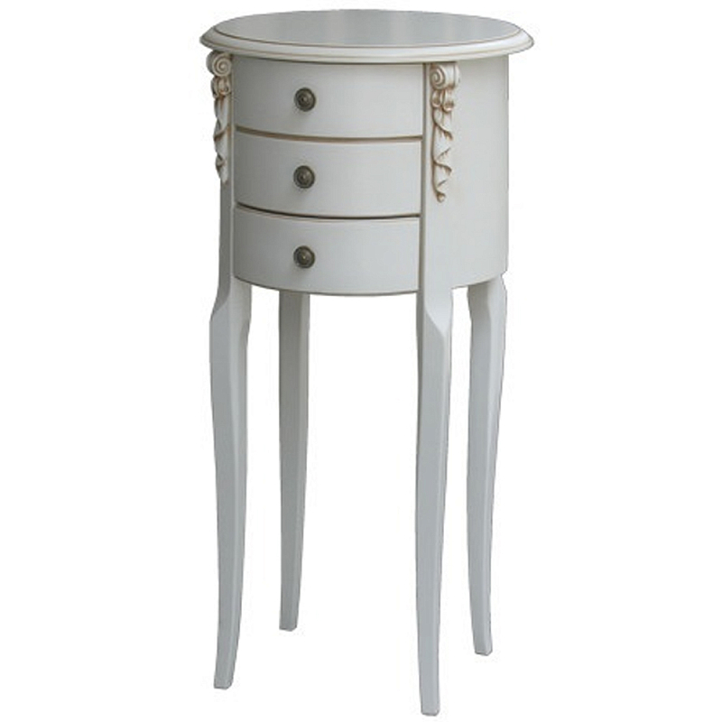 Круглый небольшой комод в стиле прованс Montmartre Provence Chest of Drawers Белый Орех Круглый небольшой комод в стиле прованс Montmartre Provence Chest of Drawers Белый Орех в Грозном | Loft Concept