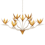 Люстра с плафонами в виде цветов Golden Bird of Paradise варинант исполнения - 3 | Loft Concept в Грозном