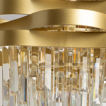 Люстра цвета матового золота с металлическими лентами и длинными прозрачными подвесками Gilded Waves варинант исполнения - 4 | Loft Concept в Грозном