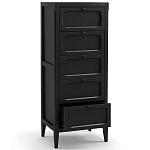 Комод узкий с 5-ю ящиками черный Silva Black Chest of Drawers варинант исполнения - 3 | Loft Concept в Грозном