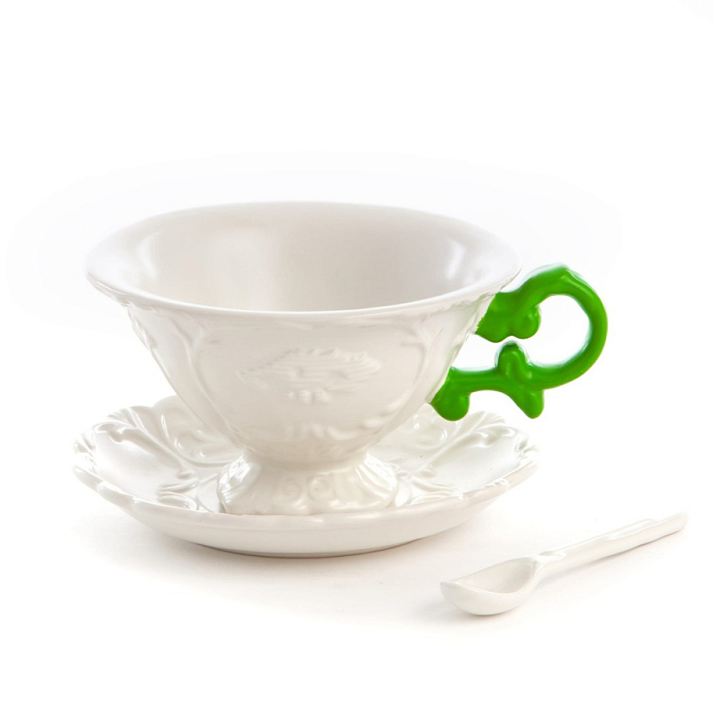 Чайная пара Seletti I-Tea Green Белый Зеленый Чайная пара Seletti I-Tea Green Белый Зеленый в Грозном | Loft Concept