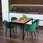 Стол обеденный раздвижной с прямоугольной столешницей на четырех черных ножках Blair варинант исполнения - 9 | Loft Concept в Грозном