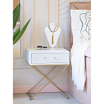 Приставной столик с выдвижным ящиком  White Table Carved Pattern варинант исполнения - 8 | Loft Concept в Грозном