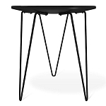 Стол журнальный c круглой столешницей из стекла серого цвета Gray and Gold Marble варинант исполнения - 4 | Loft Concept в Грозном