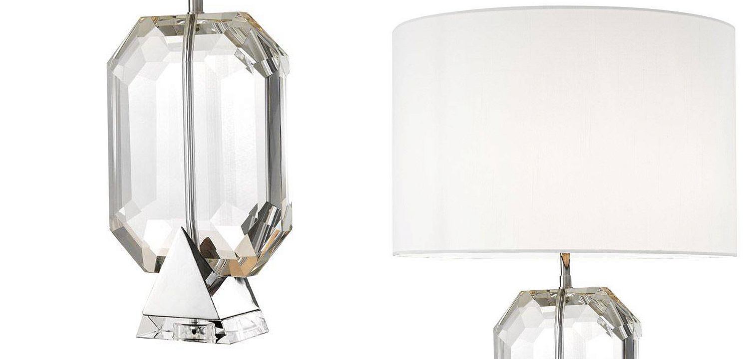 Настольная лампа Eichholtz Table Lamp Emerald Nickel & white Настольная лампа Eichholtz Table Lamp Emerald Nickel & white - Loft-Concept в Грозном