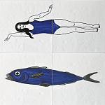 Плитка с узором Рыба пловчиха варинант исполнения - 1 | Loft Concept в Грозном