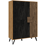 Шкаф двухдверный с 2-мя отделами с полками Stone Effect варинант исполнения - 2 | Loft Concept в Грозном