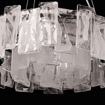 Люстра круглая с подвесными прямоугольными пластинами из стекла Glacier Panels варинант исполнения - 7 | Loft Concept в Грозном