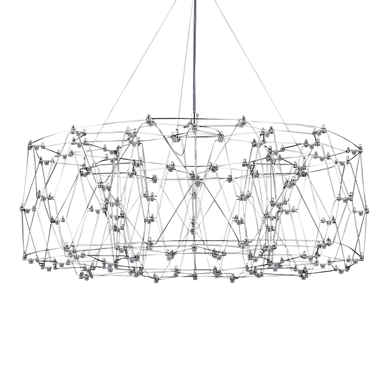 Люстра с тонкой металлической конструкцией цвета хром Quasar Прозрачный Хром в Грозном | Loft Concept 