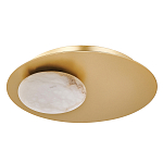 Бра с овальным основанием золотого цвета  и плафоном из алебастра Shaw Lighting варинант исполнения - 1 | Loft Concept в Грозном