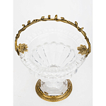 Чаша из прозрачного стекла на ножке с бронзовой ручкой в виде ветки Eden Garden варинант исполнения - 3 | Loft Concept в Грозном