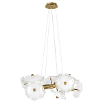 Люстра подвесная круглая с ветвистыми бронзовыми элементами и стеклянными рифлеными дисками Textured Glass Chandelier варинант исполнения - 1 | Loft Concept в Грозном