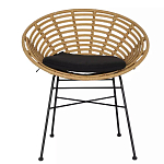 Стул круглый с ротанговым плетением Round Wicker Stool варинант исполнения - 2 | Loft Concept в Грозном