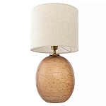 Настольная лампа с тканевым бежевым абажуром на овальном основании Beige Lampshade on Oval Base варинант исполнения - 2 | Loft Concept в Грозном