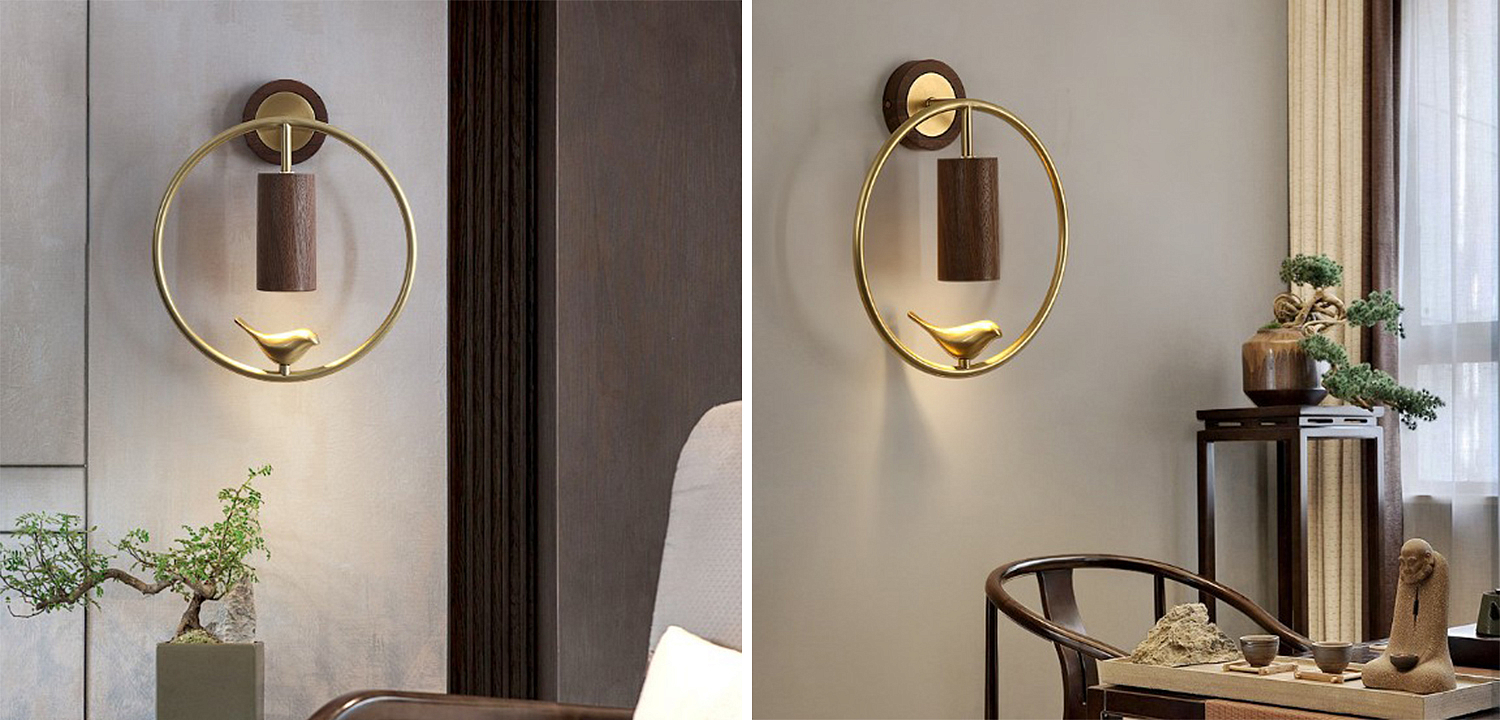 Бра деревянное с птичкой Manu Wall Lamp Бра деревянное с птичкой Manu Wall Lamp - Loft-Concept в Грозном