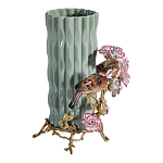Ваза с птицами и цветами из фарфора с бронзовыми элементами Garden of Eden варинант исполнения - 4 | Loft Concept в Грозном