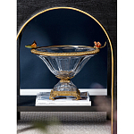 Чаша из прозрачного стекла с бронзовым рельефным ободком Eden Garden варинант исполнения - 2 | Loft Concept в Грозном