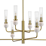 Люстра с 8-ю плафонами в форме стеклянных трубок и мраморных декоративных элементов Montreal варинант исполнения - 6 | Loft Concept в Грозном