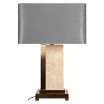 Настольная лампа с основанием из натурального камня c серым прямоугольным абажуром Lapis Tiburtinus варинант исполнения - 1 | Loft Concept в Грозном