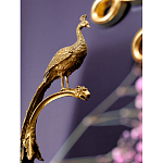 Чаша из прозрачного стекла на бронзовой подставке в виде павлина с рельефным хвостом Eden Garden варинант исполнения - 4 | Loft Concept в Грозном