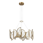 Люстра круглая с полукруглыми плафонами из искусственного алебастра в бронзовой оправе Marbella варинант исполнения - 5 | Loft Concept в Грозном