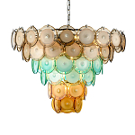 Люстра конусовидная с каскадом из разноцветных круглых подвесов Key Lustar варинант исполнения - 3 | Loft Concept в Грозном