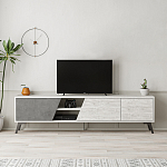 ТВ-тумба с 3-мя дверцами и полками Grey Albe TV Stand варинант исполнения - 4 | Loft Concept в Грозном