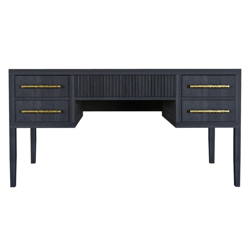 Большой Рабочий стол Primo с 5 выдвижными ящиками Черный дуб Черный в Грозном | Loft Concept 