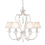 Люстра цвета никель с 6-ю лампами и стеклянными подвесками Elstead Lighting варинант исполнения - 3 | Loft Concept в Грозном
