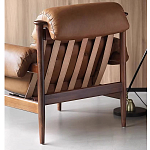 Кресло с деревянным каркасом и обивкой из натуральной кожи Medieval Furniture варинант исполнения - 2 | Loft Concept в Грозном