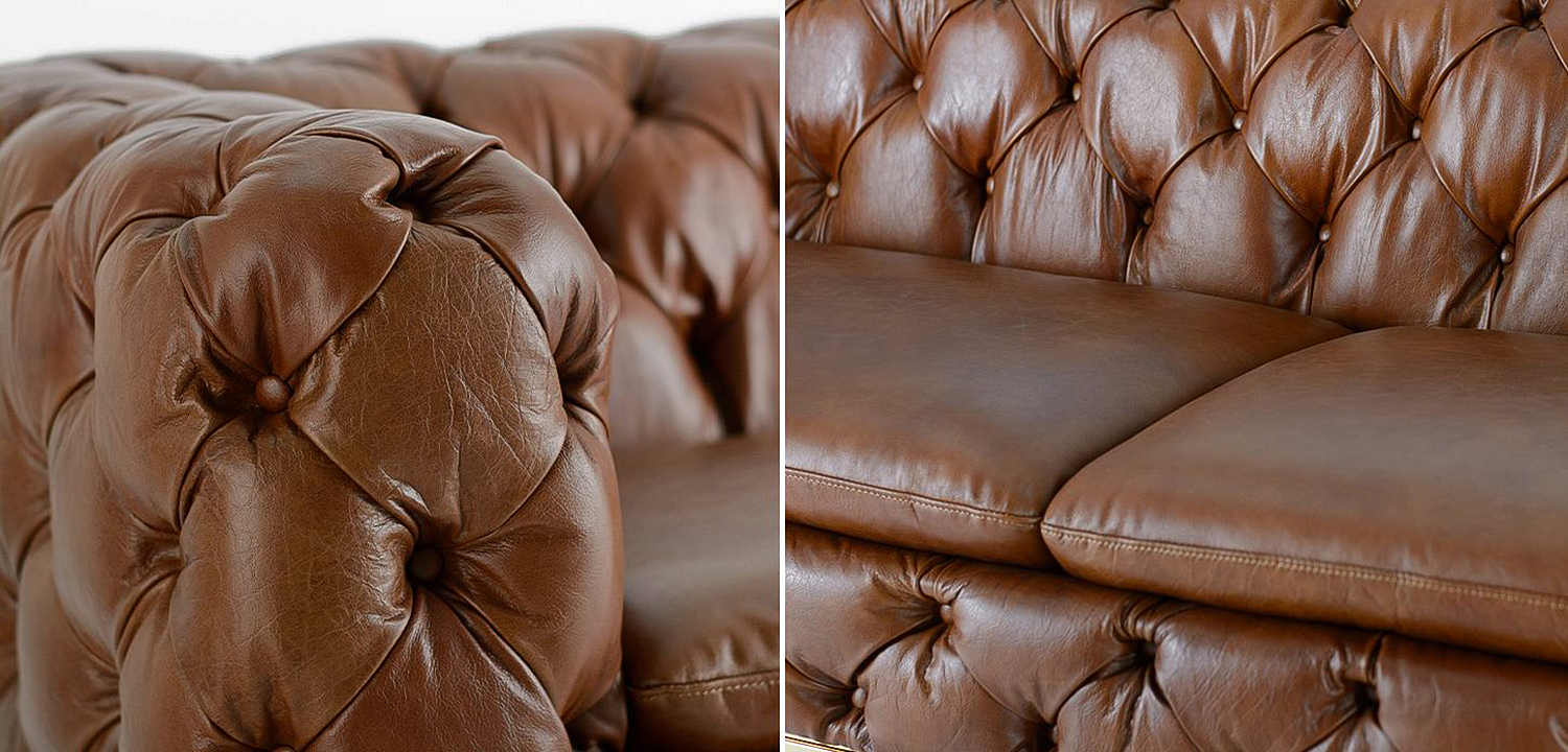 Диван Dorsten Sofa brown leather Диван Dorsten Sofa brown leather - Loft-Concept в Грозном