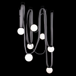 Подвесной светильник с серыми кожаными ремнями и белыми стеклянными плафонами в виде шаров Flos Wireline Lighting варинант исполнения - 8 | Loft Concept в Грозном