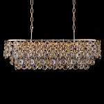 Люстра овальная каскадная с подвесками в форме колец Galaxy of Light варинант исполнения - 1 | Loft Concept в Грозном