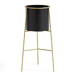 Кашпо из металла и латуни Elegance Elevated Planters черное варинант исполнения - 1 | Loft Concept в Грозном