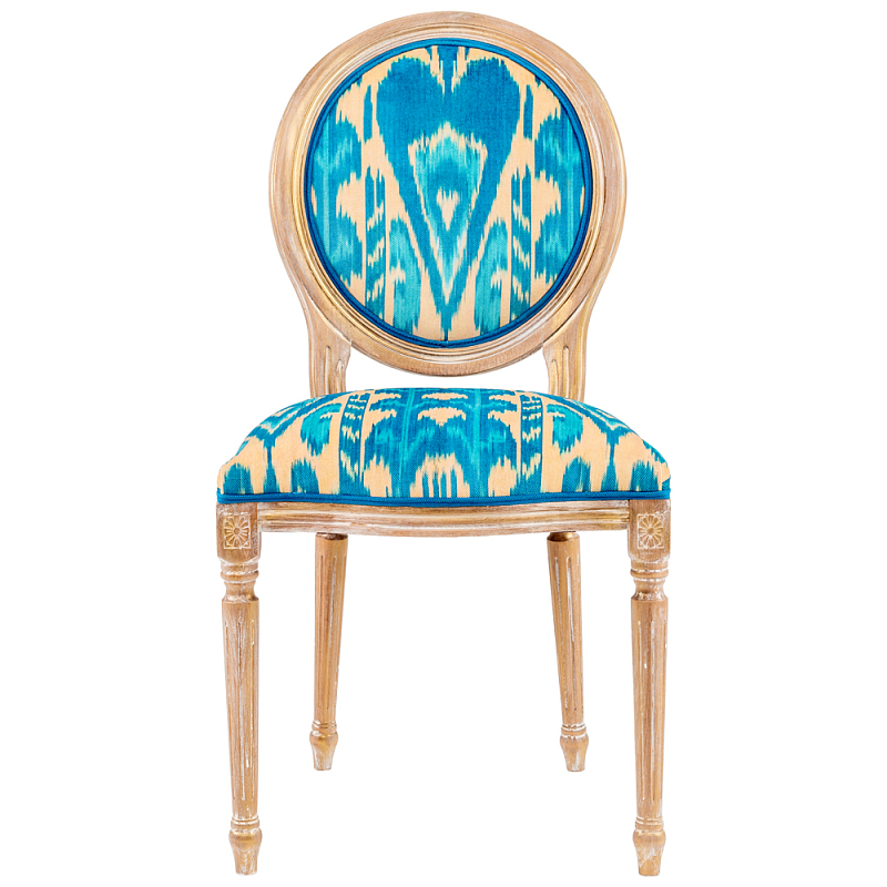 Стул из натурального бука с бирюзово-желтым узором Ikat Pattern бирюзовый Светлый дуб Бирюзовый Желтый Стул из натурального бука с бирюзово-желтым узором Ikat Pattern бирюзовый Светлый дуб Бирюзовый Желтый в Грозном | Loft Concept
