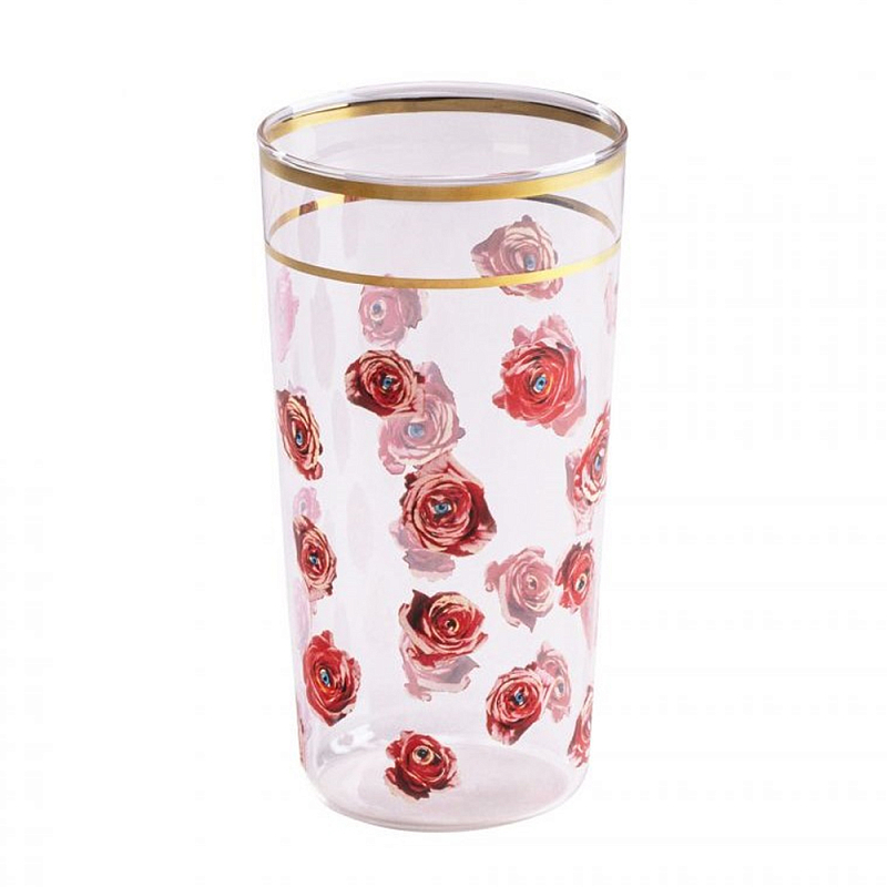 Стакан Seletti Roses Прозрачное Стекло Золотой Красный Стакан Seletti Roses Прозрачное Стекло Золотой Красный в Грозном | Loft Concept