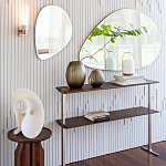 Круглый приставной стол из массива ореха Balu Wooden Side Table варинант исполнения - 8 | Loft Concept в Грозном