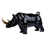Статуэтка черный носорог с золотыми рогами Golden Horned Black Rhino варинант исполнения - 1 | Loft Concept в Грозном