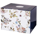 Чайный сервиз из фарфора темно-синий с рисунком цветов на 6 персон 14 предметов 300 мл Garden Whisper Porcelain Set  варинант исполнения - 4 | Loft Concept в Грозном