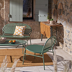 Зелёная скамья из стали Goodwin Metal Bench Green варинант исполнения - 9 | Loft Concept в Грозном