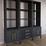 Модульный стеллаж Primo из трех составных элементов Черный дуб варинант исполнения - 3 | Loft Concept в Грозном