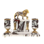 Настольный письменный набор из мрамора с декором в виде льва в подарочной упаковке Marble Accessory варинант исполнения - 4 | Loft Concept в Грозном