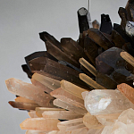 Люстра кргулая светодиодная из дымчатых и прозрачных необработанных кристаллов Raw Crystal варинант исполнения - 1 | Loft Concept в Грозном