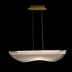 Люстра линейная с прозрачным волнообразным плафоном Wave Line варинант исполнения - 3 | Loft Concept в Грозном